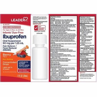 Leader Infant Ibuprofen Dye Free Berry Drops, 1oz 096295132052J643