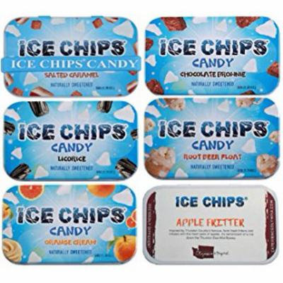 ICE CHIPS Xylitol Candy, Yummy Pack (6 Tins)