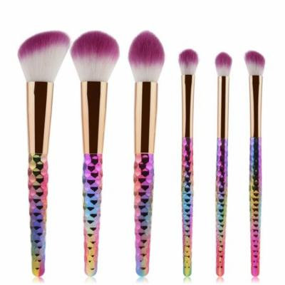 OUTAD 6 Pcs Colorful Handle Comfortable Makeup Brush Blusher Powder Cosmetic Tool