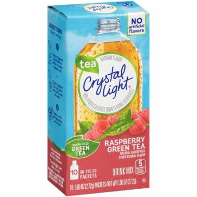 Crystal Light On-The-Go Raspberry Green Tea Drink Mix Box, 10 - 0.96 oz (Pack of 12)