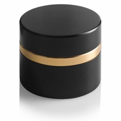 Black Glass Professional Heavy Thick Wall Balm Jar with Gold Collar (4 PACK) - 1.7 oz / 50 ml + Spatulas and Labels for beauty balms, ointments, skin cream, eye cream, moisturizers, and salves
