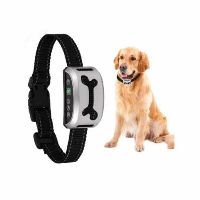 Waterroof 3 Modes Vibration or Shock Barking Control Training Collar with 7 Adjustable Sensitivity Control for Dogs CCGE