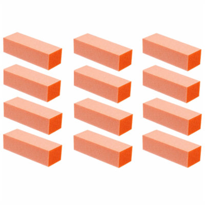 Professional High Quality Acrylic Nails Manicure Pedicure Buffing Buffer Block - Orange 60/60 Grit 12ct