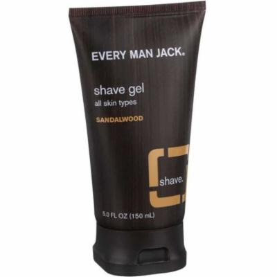 4 Pack - Every Man Jack Shave Gel, Sandalwood 5 oz