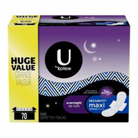 U by Kotex Security Ultra Thin Overnight Pads with Wings, Unscented (Choose Your Count)