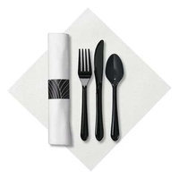 Hoffmaster Caterwrap (Linen-Like, White/Black). Model: 119990