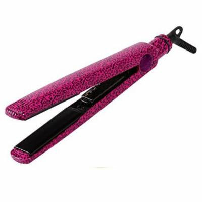 New Women's Flat Iron Hair Straightener Hair Straightening Irons with Wide Ceramic Plates - Leopard Print