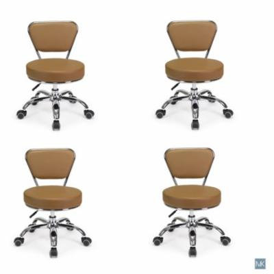 Set of 4 Dayton Pedicure Stool (Cappuccino) Pneumatic, Adjustable Height, Perfect for Nail Salon, Pedicure spa