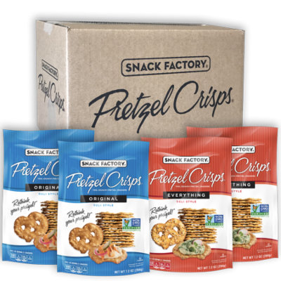 Snack Factory Pretzel Crisps, Original and Everything, 7.2 Oz, 4 Ct