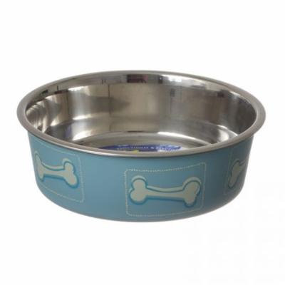 Loving Pets Stainless Steel & Coastal Blue Bella Bowl with Rubber Base Small - 1.25 Cups (5.5
