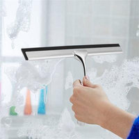 Stainless Steel Mirror Wiper Window Cleaner,Window Squeegee Car Windshield Glass Mirror Cleaning Tool with Hook