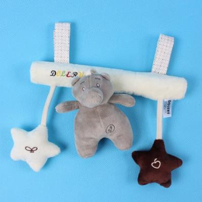 Scheam Infant Newborn Baby Pram Bed Bells Soft Hanging Toys Animal Handbells Rattles (Bear)