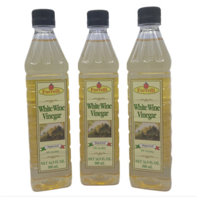 Forrelli White Wine Vinegar, 16.9 fl. oz., Plastic Bottle (3 Pack)