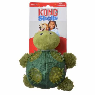 Kong Shells Textured Dog Toy - Turtle Medium - 1 Pack - Pack of 3