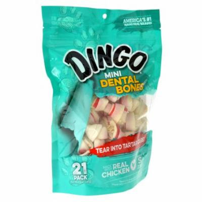 Dingo Dental Bones with Real Chicken (No China Sourced Ingredients) Mini - 21 Pack - (2.5