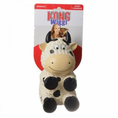 Kong Wiggi Cow Dog Toy Large - 1 Pack - Pack of 10
