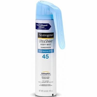 6 Pack - Neutrogena Ultra Sheer Body Mist Full Reach Sunscreen Spray SPF 45 5 oz
