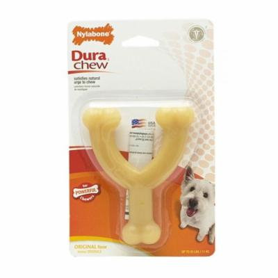 Nylabone Dura Chew Wishbone - Original Flavor Regular - For Dogs up to 50 lbs - Pack of 10