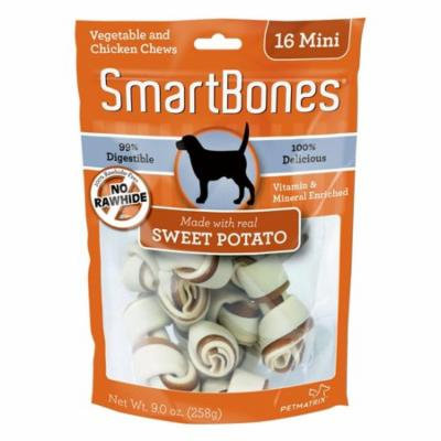 SmarBones - Sweet Potato Flavor Mini - Dogs up to 10 Lbs (16 Pack) - Pack of 2