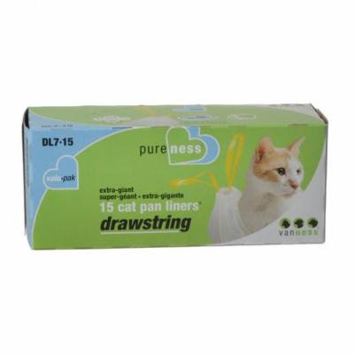 Van Ness Drawstring Cat Pan Liners X-Giant (15 Pack) - Pack of 6