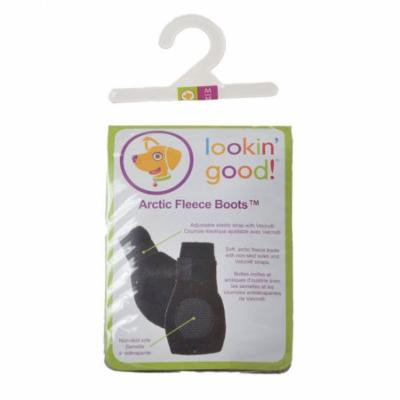 Fahion Pet Arctic Fleece Dog Boots - Black Medium (3.25 Paw) - Pack of 2