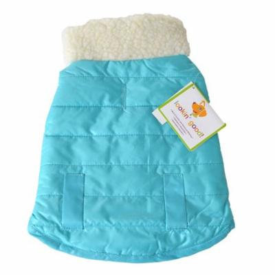 Lookin Good Reversible Puffy Dog Coat - Blue Small - (Fits 10-14 Neck to Tail) - Pack of 2