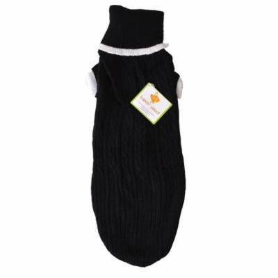 Fashion Pet Cable Knit Dog Sweater - Black Large (19-24 From Neck Base to Tail) - Pack of 3