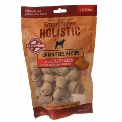 SmartBones Holistic Dog Chews - Chicken Mini - 16 Pack - (Dogs 5-10 lbs) - Pack of 10