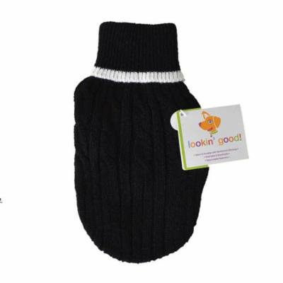 Fashion Pet Cable Knit Dog Sweater - Black X-Small (8