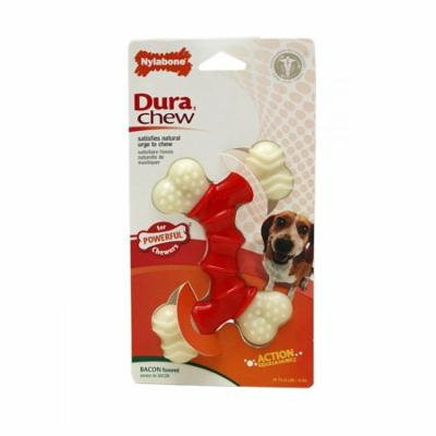 Nylabone Dura Chew Double Bone - Bacon Flavor Wolf - Dogs up to 35 lbs - Pack of 3