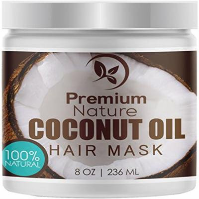 Coconut Oil Hair Mask Conditioner- Deep Conditioning Leave-In Hair Treatment for Dry Damaged Hair Care - Repairs Restores & Nourishes 2.0 Limited Edition Premium Nature 8 Oz