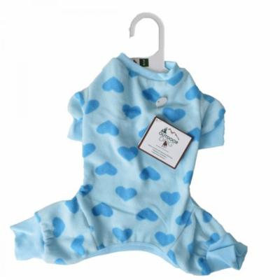 Lookin Good Heart Fleece Dog Pajamas - Blue Small - (Fits 10