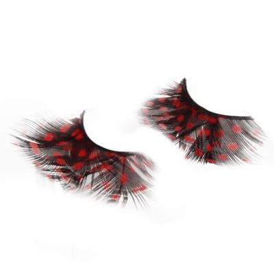 Mosunx Women Fancy Soft Long Feather False Eyelashes Eye Lashes Makeup Party Club RD