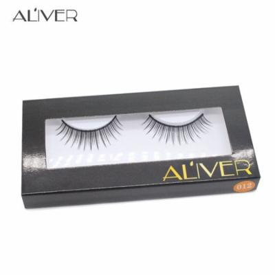Mosunx 1 Pairs Thick Long Cross Party False Eyelashes Black Band Fake Eye Lashes A
