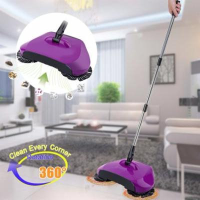 3 in 1 Broom Dustbin Trash Can Floor Cleaning Machine Rotated Hand Push Sweeper