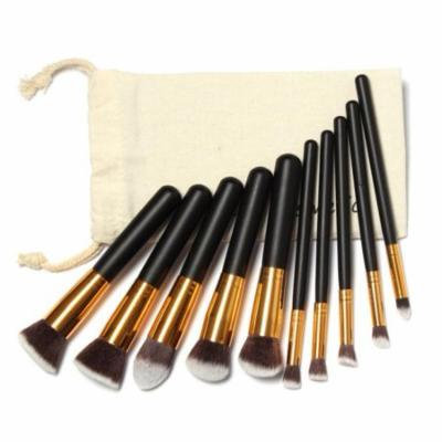 Mosunx 10 Pcs Makeup Brushes Set Makeup Brushes Kit Draw String Makeup Bag