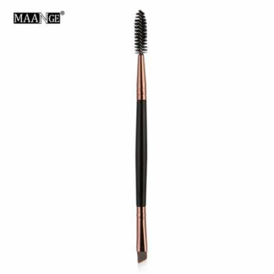 Mosunx Duo Brow Makeup Brush Wood Handle Double Sided Eyebrow Flat Angled Brushes