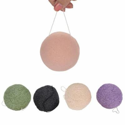 WALFRONT 5 Colors Round Konjac Wash Face Flutter Natural Facial Care Cleansing Gently Facial Puff, Natural Konjac, Facial Puff