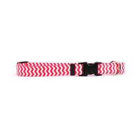 Chevron Dog Collar by Yellow Dog - Strawberry Large