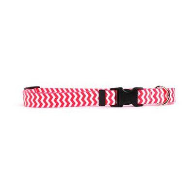 Chevron Dog Collar by Yellow Dog - Strawberry Large