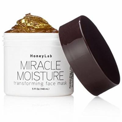 Honeylab Miracle Moisture Honey Facial Mask for wrinkles and fine lines with Manuka Honey, Propolis, Witch Hazel. Firms the look of sagging skin. Large 5oz jar.