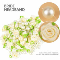 5m Rose Bride Headdress Handmade Pearl Wedding Decoration Accessories, Bridal Hair Accessories, Bride Headband