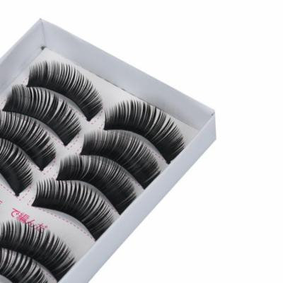 Mosunx 10Pairs Black Long Thick Cross Beauty Party Makeup Fake False Eyelashes