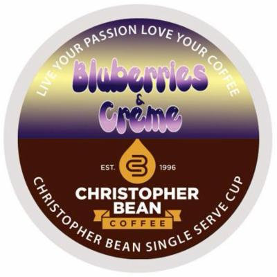 Blueberries & Creme Single Cup Coffee Christopher Bean Coffee K Cup, For Keurig Brewers ( 12 Count Box)
