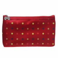 Mosunx 1PC Round Dot Portable Storage Makeup Bag Red