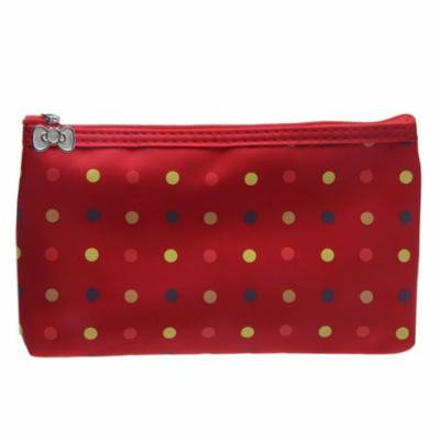 Mosunx 1PC Round Dot Portable Storage Makeup Bag Red