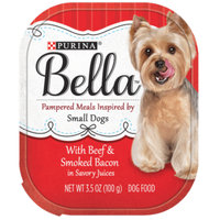 Purina Bella with Beef & Smoked Bacon In Savory Juices Adult Wet Dog Food, 3.5 oz. Tray (12 Pack)