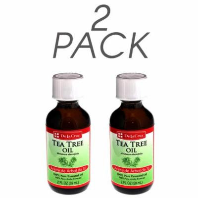De La Cruz Tea Tree Oil, 100% Pure, Steam-Distilled Oil for Aromatherapy. 1 Fl Oz / 30 mL. Pack of 2