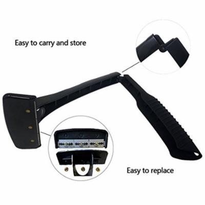 Men's Back Hair Removal Shaver,Body Grooming Tool for Back Hair Removal with Foldable Handle and Safety Double-Sided Blades for Pain-Free Body Hair Removal - Black/Gray