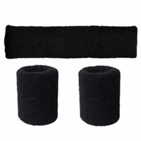 Outgeek 3PCS Sweatband Set Unisex Elastic Cotton Athletic Headband Wristband Sweatband for Sports Workout Fitness